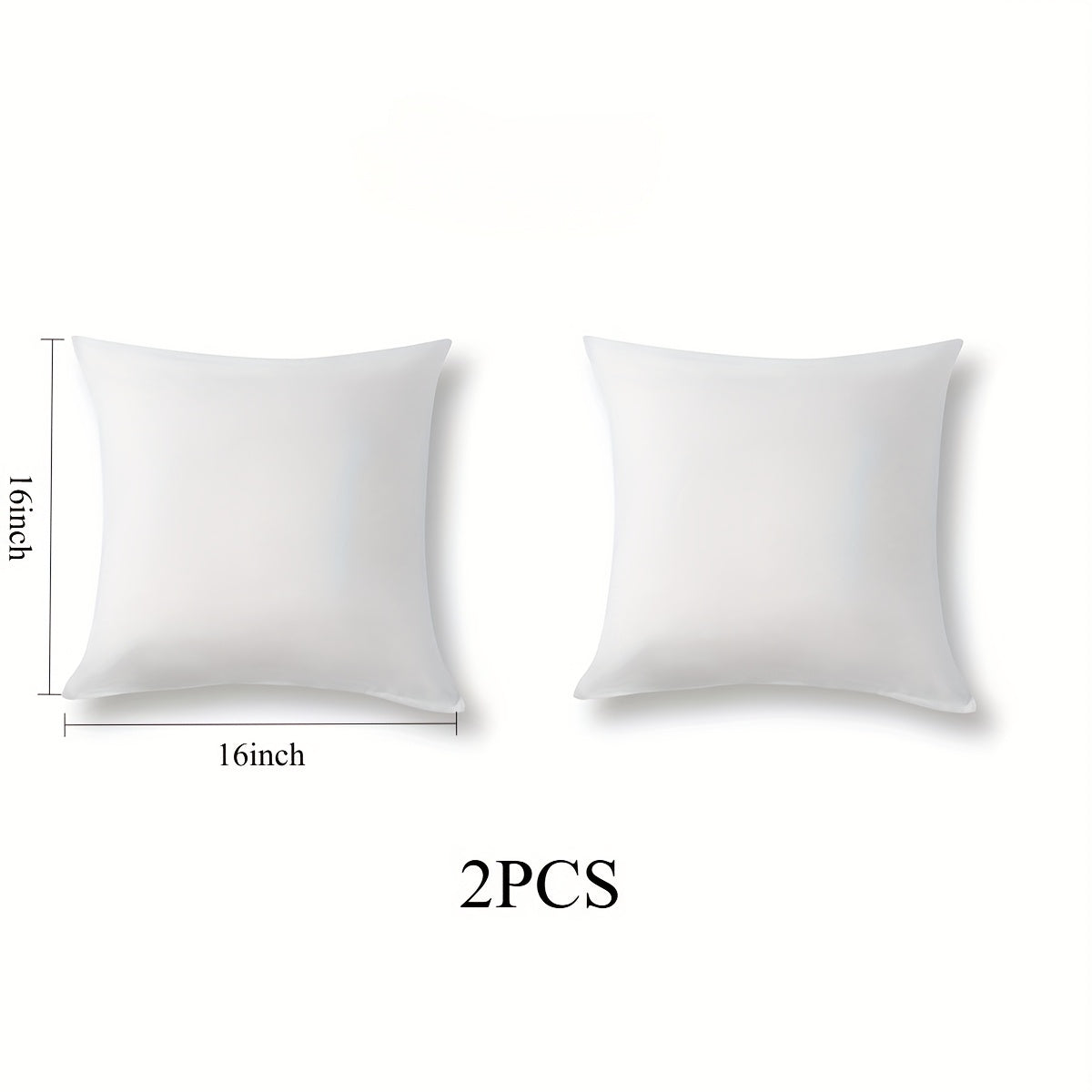 White Pillow Insert Sets in 16- or 18-Inch Square and 12 x 20-Inch Lumbar Sizes, Two- or Four-Pack Options