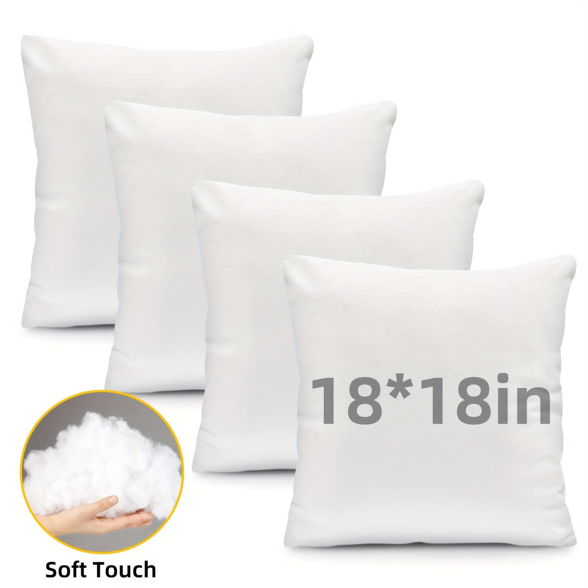 Throw Pillows shown in the 4pcs-18×18in soft touch option