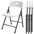 4-Piece Set Plastic Folding Chairs with Stackable Design for Patio