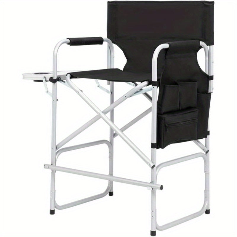 40-55 Inch Tall Director Chair with Side Table and Storage Bag for Beauty Studio