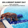 Inflatable Dog Water Ramp Floating Non-Slip – Dog Boat Ramp for Pool Dock & Lake, Oxford PVC Platform with Traction Rope & Air Pump