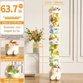 Toy Storage Organizer 4-Layer Transparent Cylindrical Bin in Cream, Pink or Green for Plush Display
