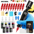 Tattoo Machine Kit Neebol L01 Pro Wireless Rotary Pen with LCD Display and Black or Red Complete Kit Options