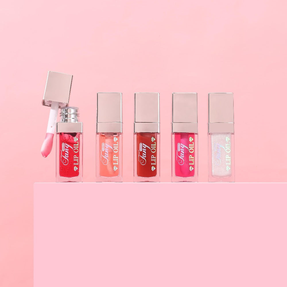 Plumping Lip Gloss Oil Set 3pcs 6pcs Transparent Glow Lip Plumper – High-Shine Glossy Finish in Berry Coral Pink Red