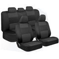 Car Seat Covers 5-Seat Breathable Knit Polyester Set with Front and Rear Pieces in Sixteen Colors