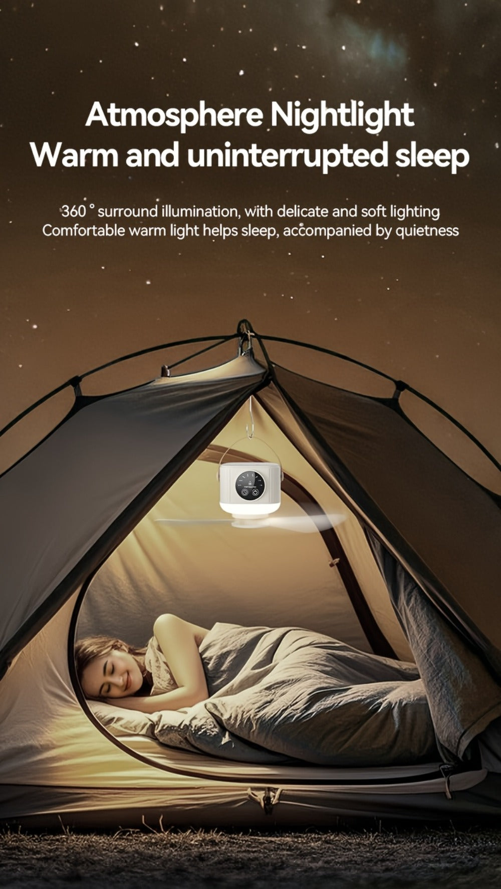 Portable Fan USB-Powered Hanging Tent Model with Remote Control, LED Light and Optional Triangular Stand