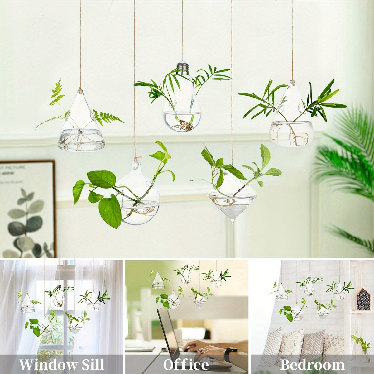Hanging Planter | Glass Terrarium Hydroponic Air Plant Wall Decor Home