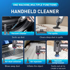 15, 000Pa Cordless Handheld Vacuum Cleaner with Brushless Motor, Clear Dust Cup, Blower and Pump Heads