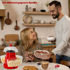 Hot Air Popcorn Maker with 4 Bowls, Oil-Free Electric Popcorn Machine 95% Pop Rate Ready in 3 Min