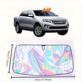 Laser Insulation Windshield Sunshade 5-Layer Thickened Front Window Heat Blocker Diamond Pattern Gold Black Fits All Vehicles Ford F150
