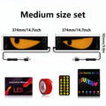 Programmable LED Demon Eyes Sign 2 Pack App Controlled – Synchronized Flashing, Scrolling Text Display