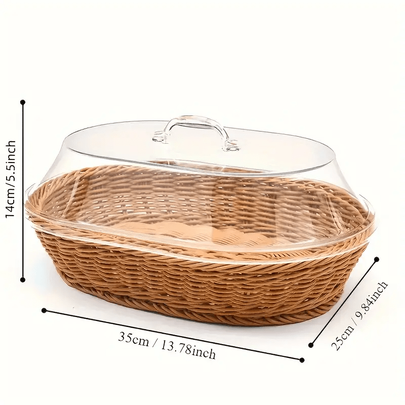 Woven Bread Basket in Square or Round Shape for Serving Bread, Fruit, Desserts and Snacks at Home or on the Dining Table