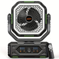 20000mAh Portable Camping Fan with LED Lantern – Rechargeable, 4-Speed, Oscillating, Remote & Timer Control | Tent, Travel, RV