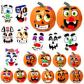 No-Carve Pumpkin Face Sticker Kit with 18 Sheets, 12 Pictured Designs and Up to 40 Face Layouts