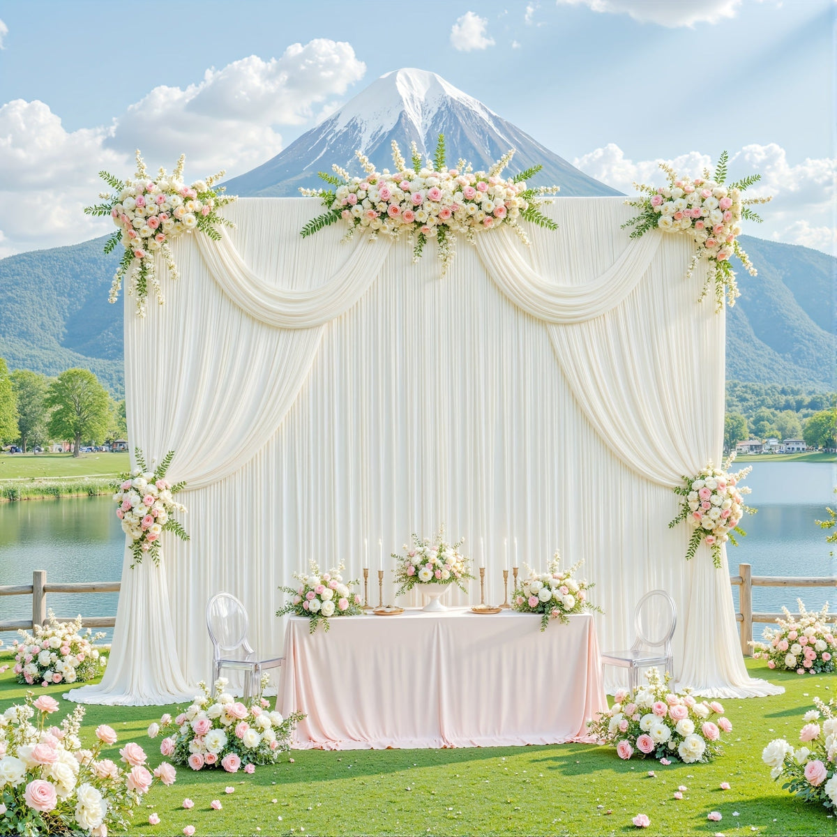 Two-Piece Photography Backdrop Curtain Set, 59 x 118 Inches per Panel, with Rod Pockets and Color Options