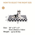 Black-and-White Plaid Foam Pet Bed with Removable Textile Cover and Five Size Options from S to XXL