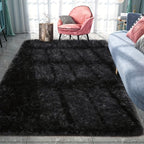 Rectangular Shaggy Area Rug with Nine Color Labels and 3 x 5-Foot to 8 x 10-Foot Size Options