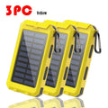 Solar Power Bank, 12800mAh Dual-USB 5V Charger with LED Flashlight and Single-Color or Three-Piece Set Options