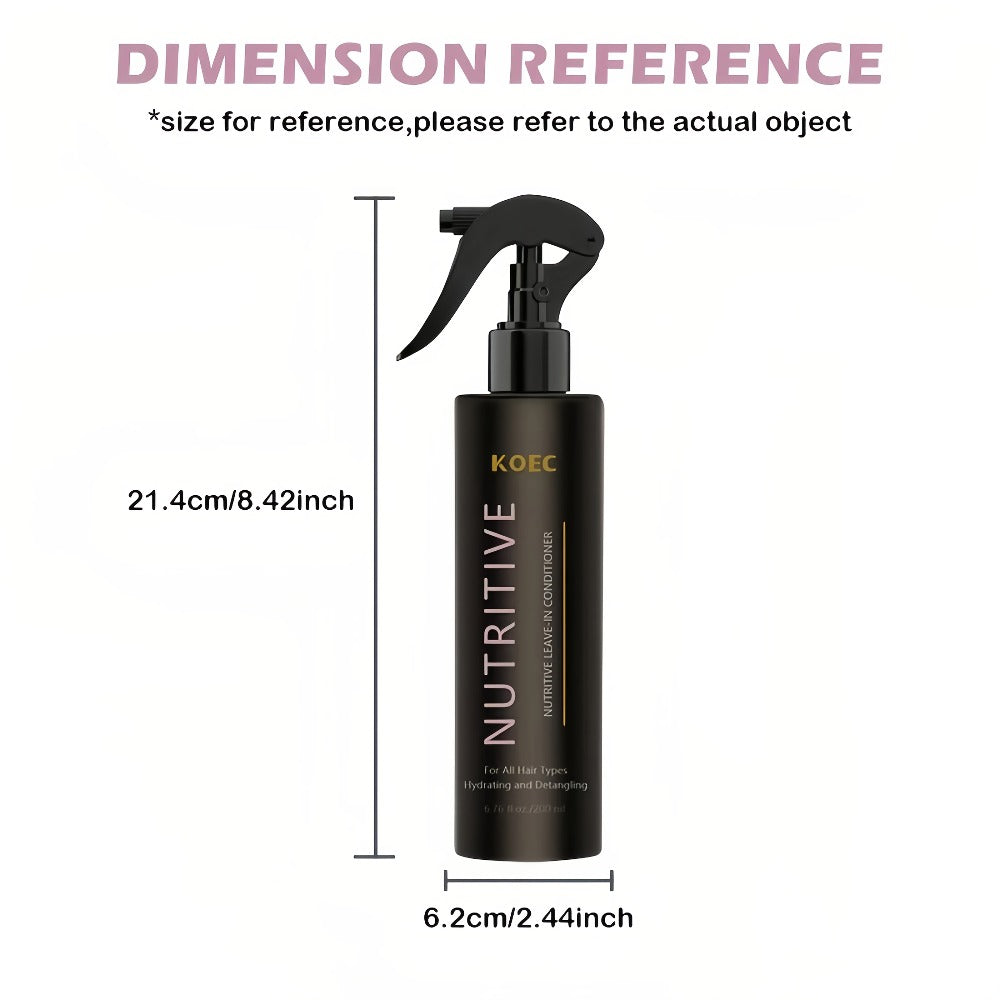 Leave-In Conditioner Spray 2 Bottles 13.53oz Detangler with Snail Serum Anti-Frizz Deep Conditioning Shine-Boosting Moisturizing for Curly