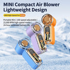 Two-Pack Mini Handheld Fans with 100-Level Digital Display, USB-C Cable, LED Light and Three Color Options