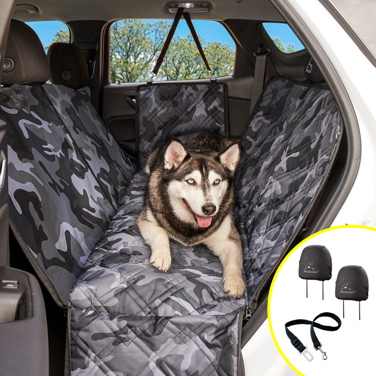 Waterproof Dog Car Seat Hammock Standard / Grey Camo