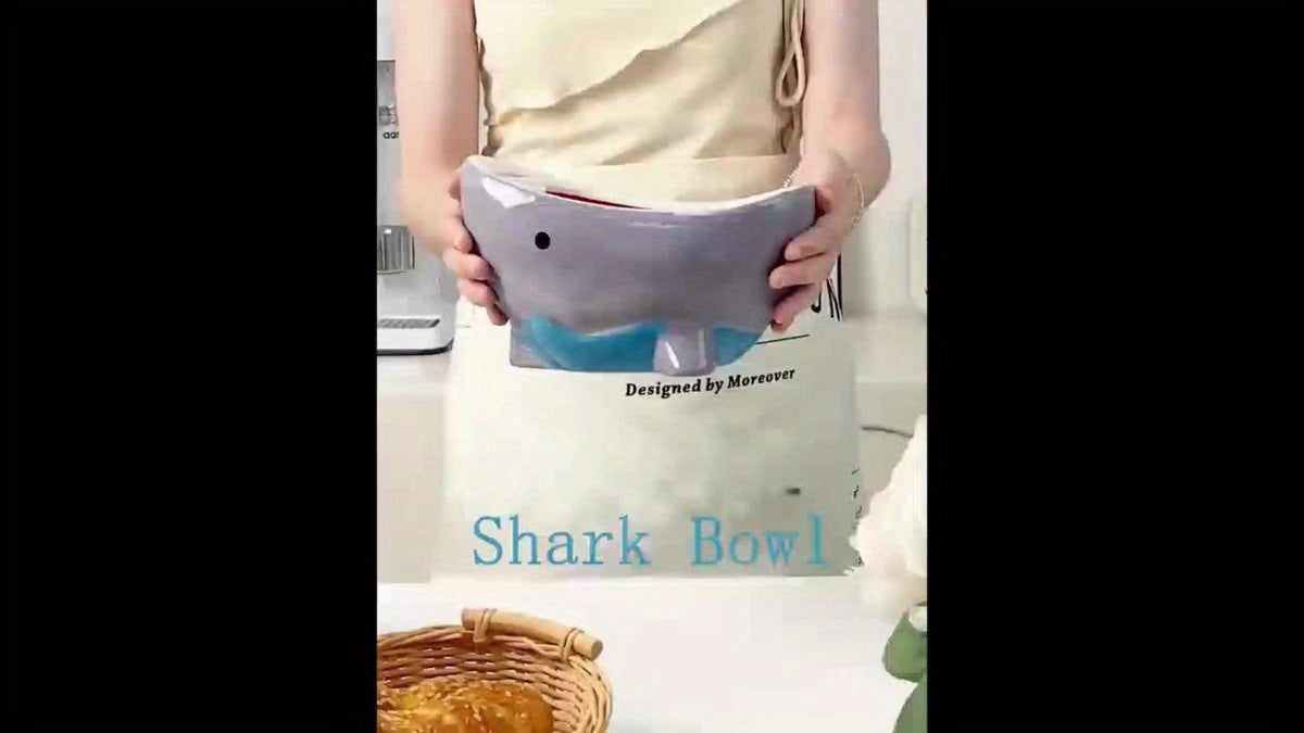 Shark Ramen Bowl 40oz – Large Handmade Ceramic Serving Bowl for Soup, Snacks, Candy & Fruit, Cute Decorative Key Bowl for Entryway