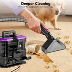 Portable Upholstery Cleaner Machine 30Kpa, Carpet & Spot Cleaner with Dual Brush Head for Deep Stain Removal on Carpet