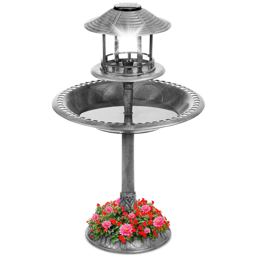 Solar Lighted Pedestal Bird Bath product image 8