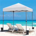 Pop Up Canopy One-Push Lock UPF 50+ Height Adjustable Instant Canopy Tent with Roller Bag, Guy Lines & Ground Anchors for Party