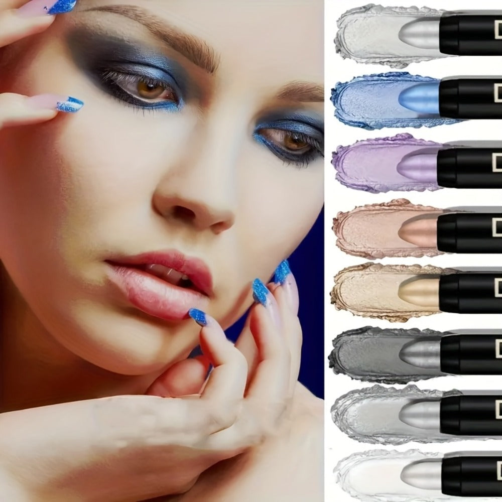 Eyeshadow Sticks and Gel Eyeliner Set 8 or 16PCS Shimmer Highly Pigmented Waterproof, for Makeup, Travel and Everyday Vanity Use