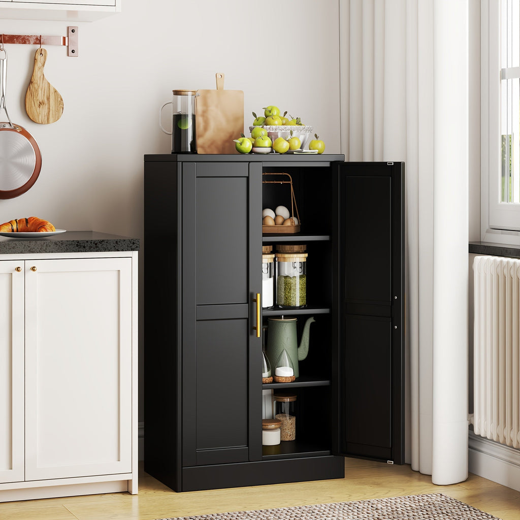 43-Inch Metal Storage Cabinets And Pantry Cabinets with Adjustable Shelves for Kitchen