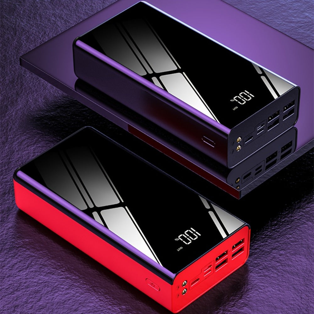 Power Bank 30000mAh or 100000mAh with 22.5W Charging, Digital Display and LED Flashlight in Black or Red