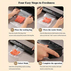 Food Vacuum Sealer Machine 1850W, Vacuum Sealer with 50 Vacuum Bags for Entryways, Bedrooms and Living Spaces