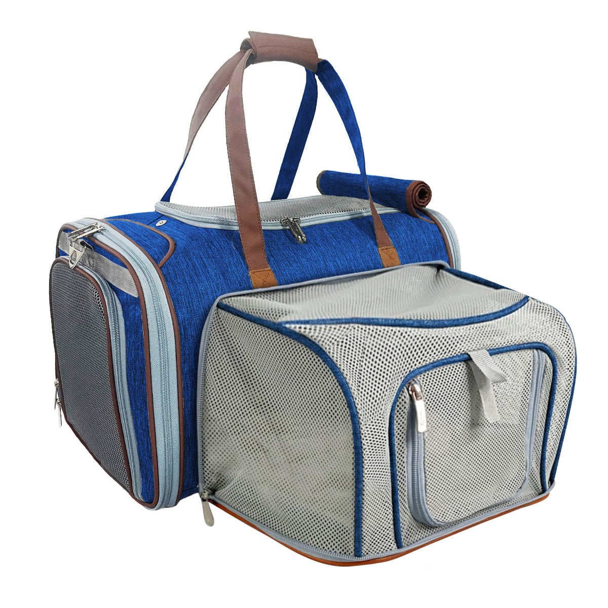 Mr. Peanut's Gold Series Big Apple XL Expandable Pet Carrier V3.0 Deja Blue