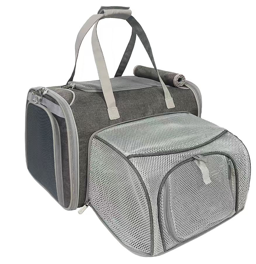 Mr. Peanut's Gold Series Big Apple XL Expandable Pet Carrier V3.0 Charcoal Ash