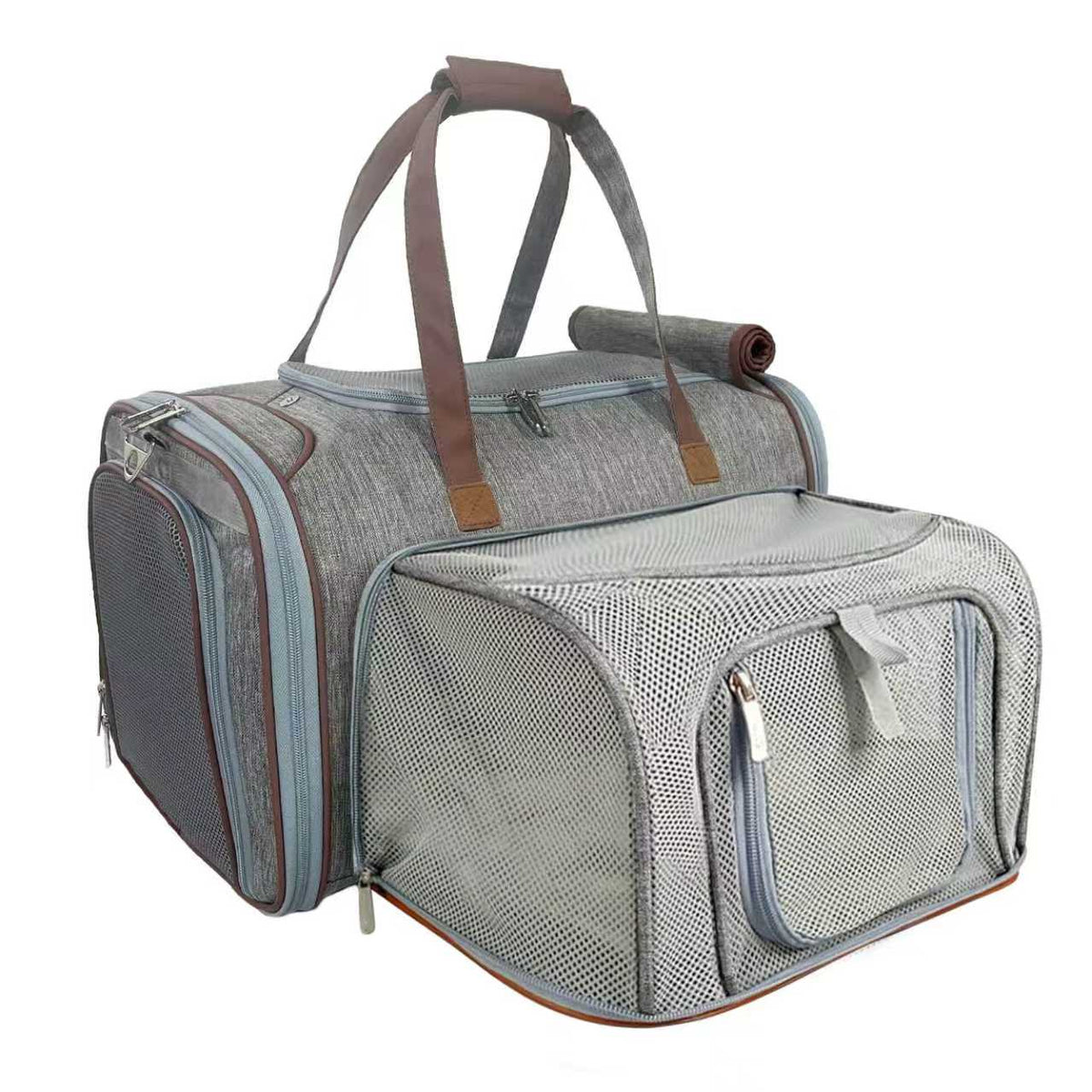 Mr. Peanut's Gold Series Big Apple XL Expandable Pet Carrier V3.0 Platinum Gray