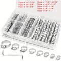 Stainless Steel Hose Clamps 100-Pack Assortment Kit – Multiple Universal Sizes Adjustable Hose, for Home Plumbing Maintenance and Repair