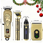 USB Precision Hair Clipper Set for Men, Wireless Electric Clippers & Nose Trimmer Shaver for Everyday Face, Beard and Body Grooming