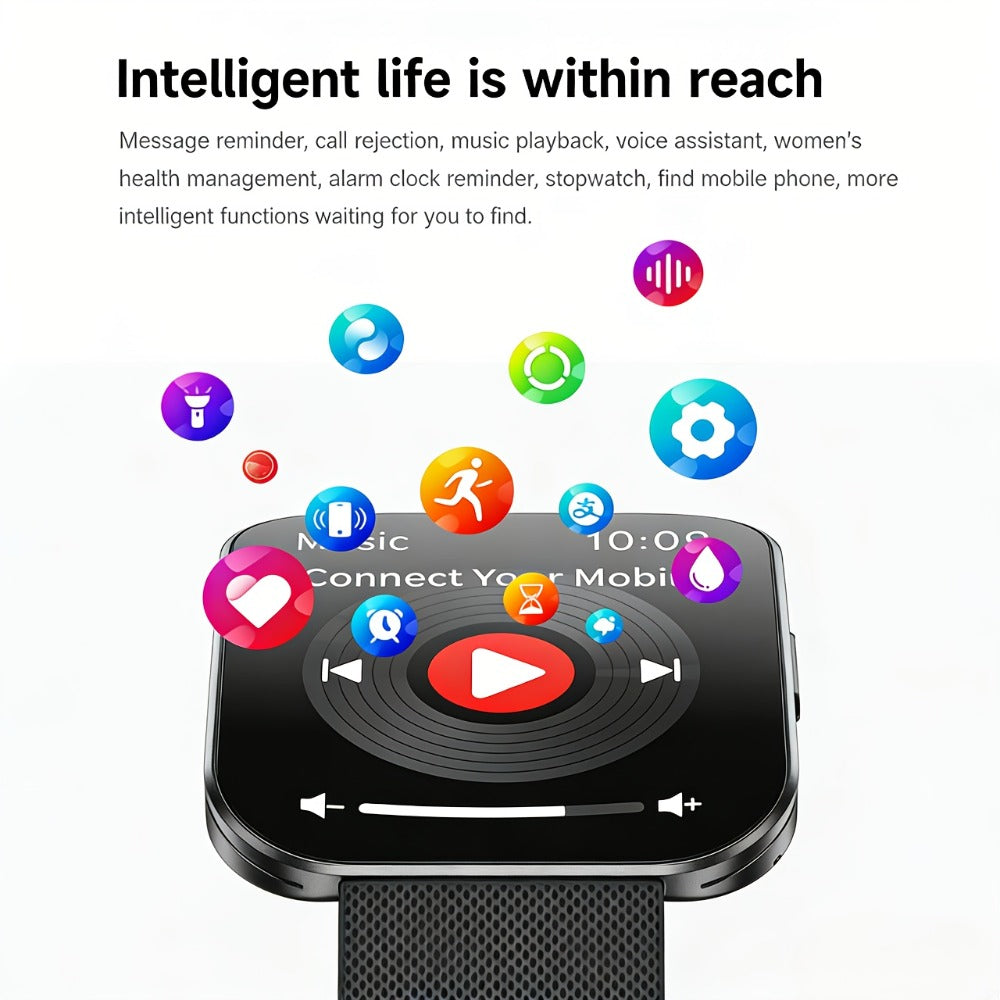 Smartwatch with 1.85-Inch Curved Touchscreen, Calling, Camera and Music Controls in Four Options