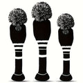 Knitted Golf Club Head Covers 3-Pack Set for Driver & Fairway Woods, Fits 460cc Drivers, Hook & Loop Closure Protective Headcovers for 1 3 5