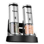 Electric Pepper Grinder Set of 2, Rechargeable with Charging Base, 6 Adjustable Coarseness Settings
