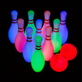 Light-Up Kids Bowling Set with 10 Pins & 2 Balls – Glowing Indoor Outdoor Bowling Game for Boys & Girls, 7.87-Inch Tall Pins