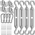 44-Piece Metal Shade Sail Hardware Kit with Weather-Resistant Finish for Patio