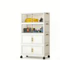 Modular Outdoor Storage Cabinet Rack with Casters, 4- or 5-Tier Sets and Dual-Tone or Clear Doors