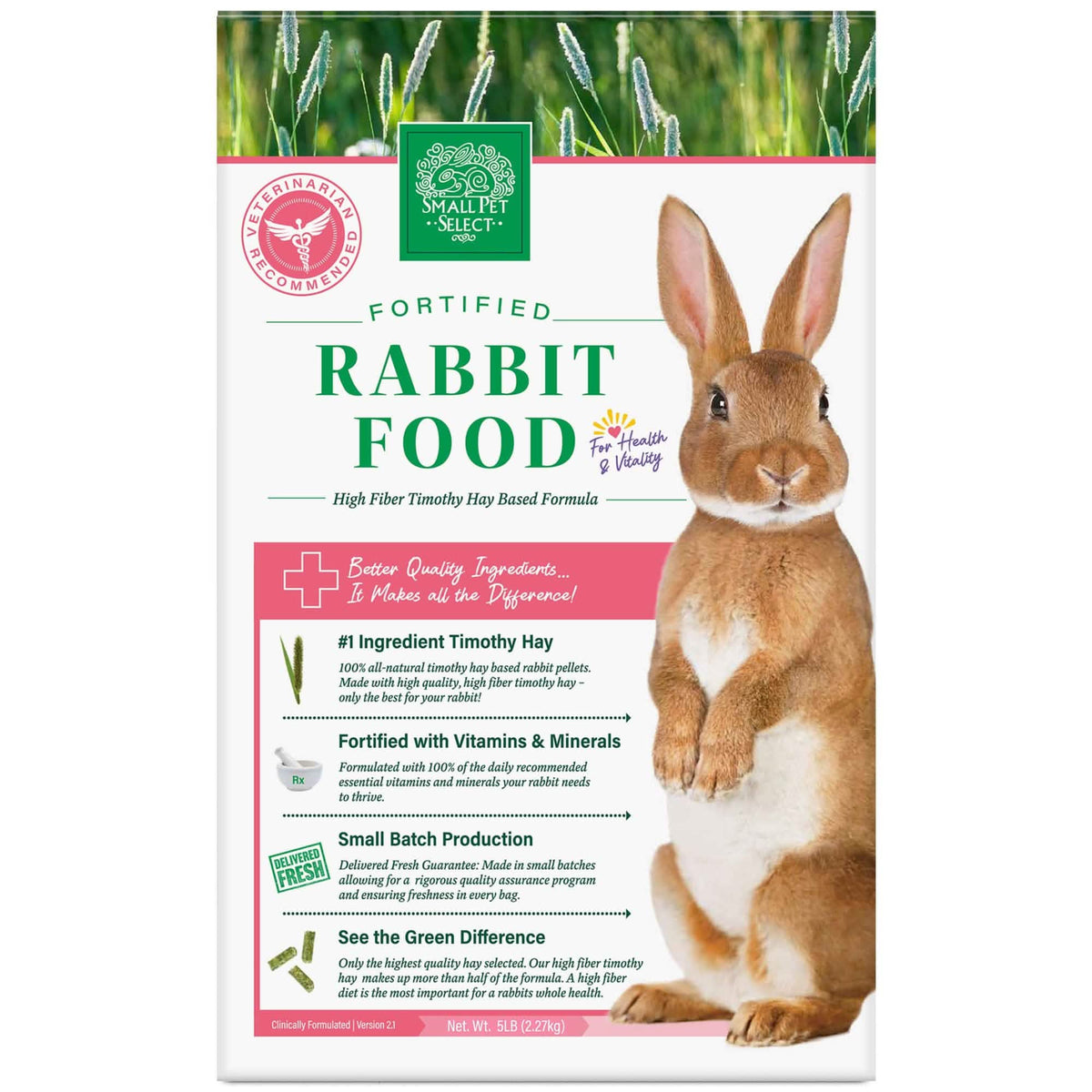 Timothy Hay Rabbit Food Pellets, 5lb
