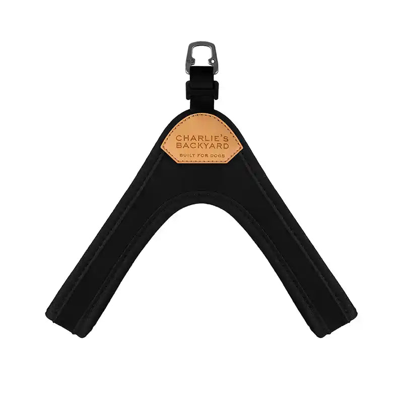 charlie's backyard black easy buckle dog harness