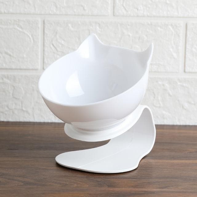 15-Degree Elevated Cat Bowl White / Single