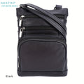 Genuine Leather Shoulder Bag for Women Men Soft First-Layer Cowhide Crossbody Bag Multi-Pocket Messenger Bag 3 Sizes Fits Smartphone Tablet