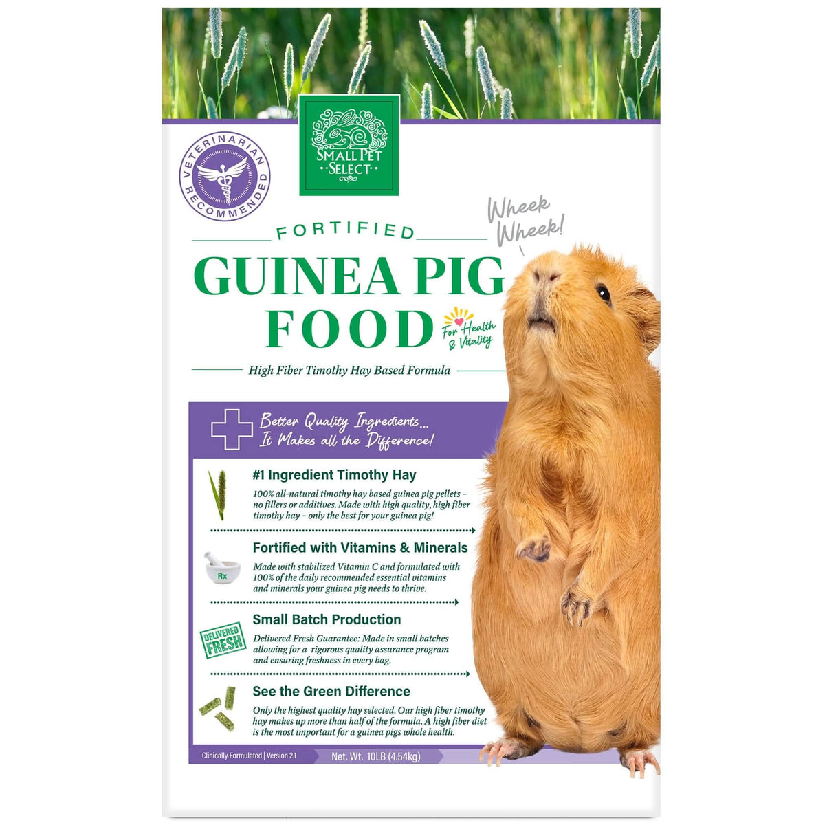 Timothy Hay Guinea Pig Food Pellets, 10lb