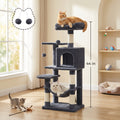44- or 66-Inch Cat Tree Condo with Cave, Hammock, Raised Platforms and Four Color Options for Indoor Cats